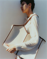 CALELLA SQUARED MEDIUM CANVAS - Leather-trimmed Tote Bag | Hereu outlet