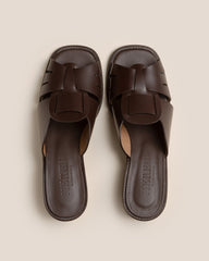 ANCORA SQUARED HEELED SLIDE - Heeled Fisherman Slide | Hereu online
