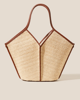 CALELLA RAFFIA - Leather-trimmed Tote Bag | Hereu outlet
