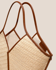 CALELLA RAFFIA - Leather-trimmed Tote Bag | Hereu outlet