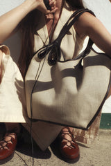 ESCALA LINEN - Cut-Out Tote Bag | Hereu on sale