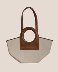 CALA S - Leather-trimmed Canvas Tote Bag | Hereu online