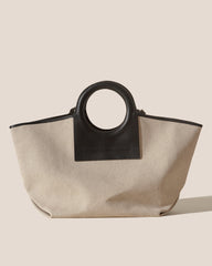 CALA L - Leather-trimmed Canvas Tote Bag | Hereu sale