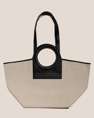 CALA L - Leather-trimmed Canvas Tote Bag | Hereu sale
