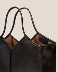 CALELLA SQUARED MEDIUM GRAINY - Leather-trimmed Tote Bag | Hereu for sale