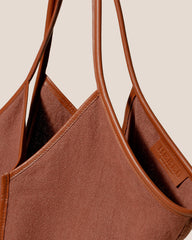 CALELLA SOFT LINEN - Leather-trimmed Tote Bag | Hereu sale