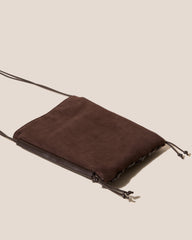 TRENA SUEDE - Flat Square Crossbody Bag | Hereu near me