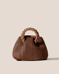 BOMBON M RAFFIA - Medium Plaited-handle Raffia Handbag | Hereu for sale