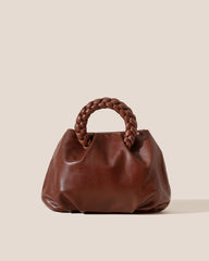 BOMBON M SUPPLE SHINY - Medium Plaited-handle Leather Handbag | Hereu discount