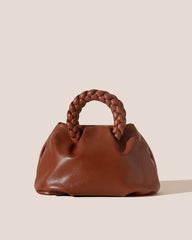 BOMBON M SUPPLE SHINY - Medium Plaited-handle Leather Handbag | Hereu outlet