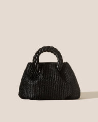 BOMBON M RAFFIA - Medium Plaited-handle Raffia Handbag | Hereu outlet
