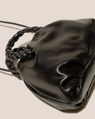 BOMBON M SUPPLE SHINY - Medium Plaited-handle Leather Handbag | Hereu US