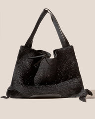 CADOR - Slouchy Crocheted Raffia Shoulder Bag | Hereu sale