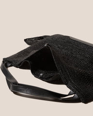 CADOR - Slouchy Crocheted Raffia Shoulder Bag | Hereu sale
