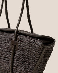 FORNA RAFFIA - Leather Framed Shoulder Bag | Hereu outlet