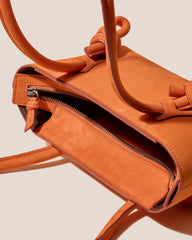 FLECA MINI SHOULDER NUBUCK - Knotted-handle Shoulder Bag | Hereu for sale