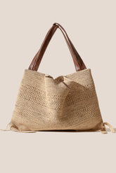 CADOR - Slouchy Crocheted Raffia Crocheted Shoulder Bag | Hereu US