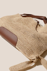 CADOR - Slouchy Crocheted Raffia Crocheted Shoulder Bag | Hereu US