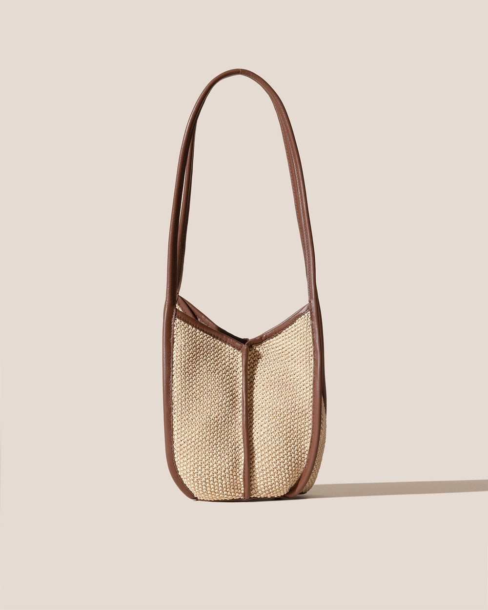 CALELLA BUCKET SOFT RAFFIA - Leather-trimmed Shoulder Bag | Hereu outlet