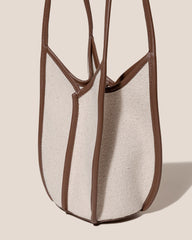 CALELLA BUCKET CANVAS - Leather-trimmed Shoulder Bag | Hereu sale