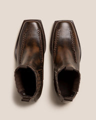 Hereu Boots | AGULLA - Square-Toe Braided Detail Chelsea Boot - Women