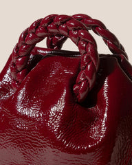Hereu Crossbody Bags | BOMBON CRINKLED GLOSSY - Small Plaited-handle Leather Crossbody Bag - Women