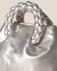 Hereu Crossbody Bags | BOMBON METALLIC - Small Plaited-handle Leather Crossbody Bag - Women