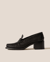 Hereu Heels | SINEU HEELED GRAINY - Interlaced Detail Slip-On Loafer - Women