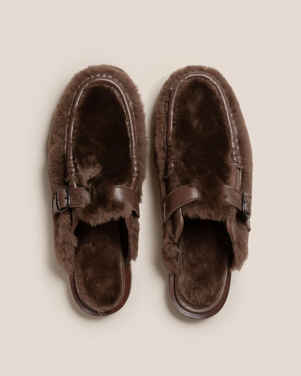Hereu Loafers | BARRACA SHEARLING - Buckle-strap Mule Loafer - Women