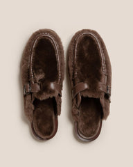 Hereu Loafers | BARRACA SHEARLING - Buckle-strap Mule Loafer - Women