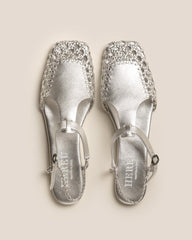 Hereu Sandals | REIXA METALLIC - Woven T-bar Sandal - Women