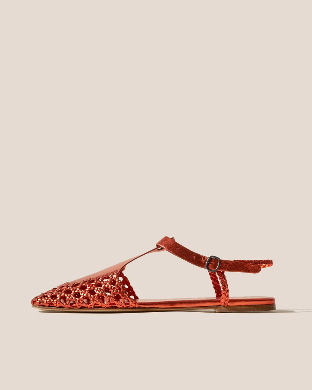 Hereu Sandals | REIXA METALLIC - Woven T-bar Sandal - Women
