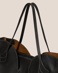 Hereu Shoulder Bags | SEPAL L GRAINY - Large Tulip Shape Zipped Tote Bag - Women