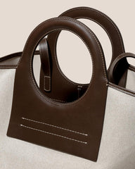 Hereu Tote Bags | CALA S - Leather-trimmed Canvas Tote Bag - Women/Men