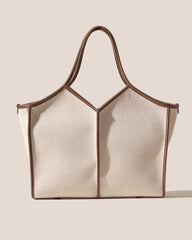 CALELLA SQUARED MEDIUM CANVAS - Leather-trimmed Tote Bag | Hereu outlet