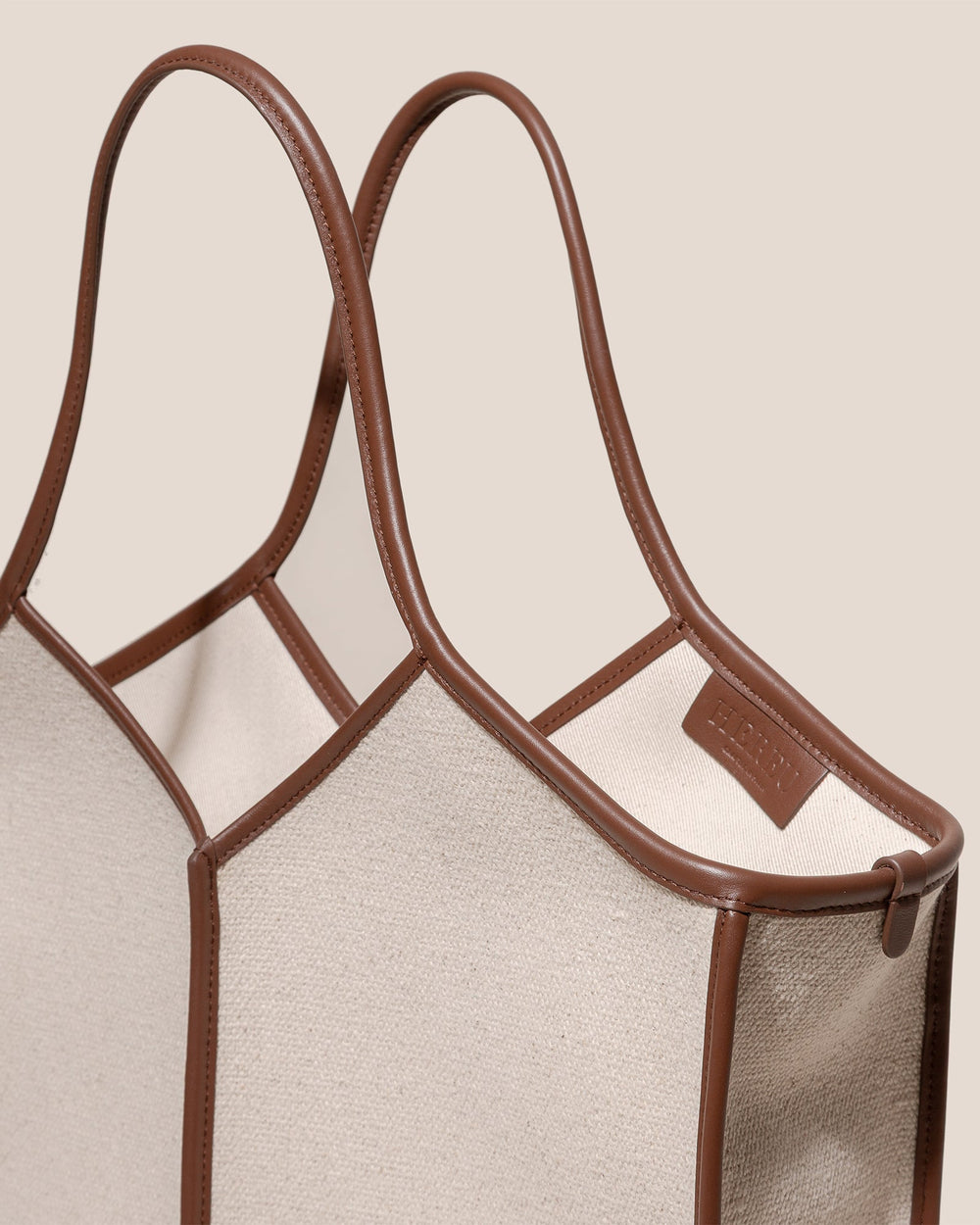 CALELLA SQUARED MEDIUM CANVAS - Leather-trimmed Tote Bag | Hereu outlet