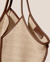 CALELLA SOFT RAFFIA - Leather-trimmed Tote Bag | Hereu for sale