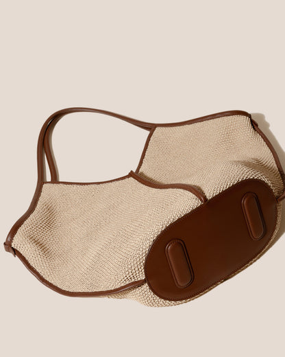 CALELLA SOFT RAFFIA - Leather-trimmed Tote Bag | Hereu for sale