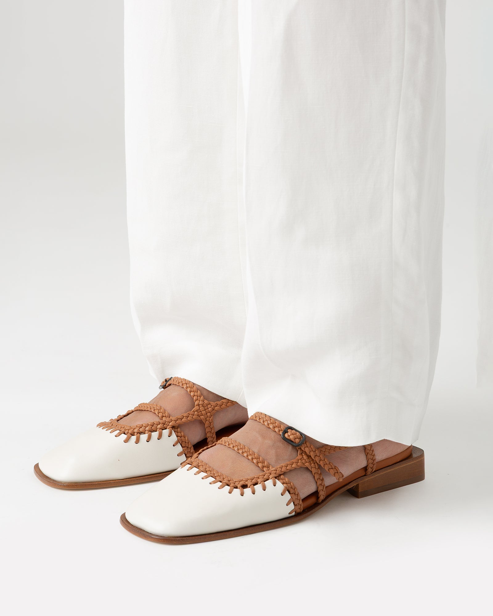 ADRATA - Woven Square-Toe Sandal | Hereu for sale