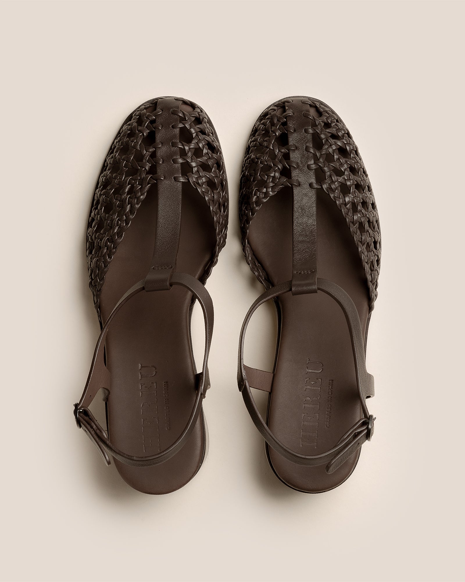 GABIA - Heeled Woven T-bar Sandal | Hereu US