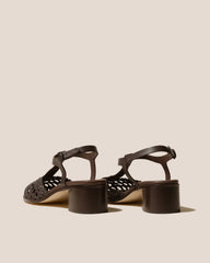 GABIA - Heeled Woven T-bar Sandal | Hereu US