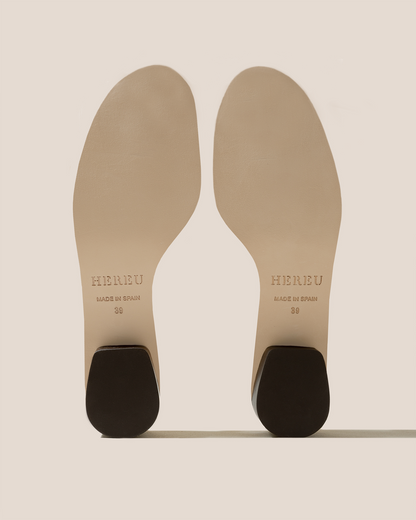 GABIA - Heeled Woven T-bar Sandal | Hereu US
