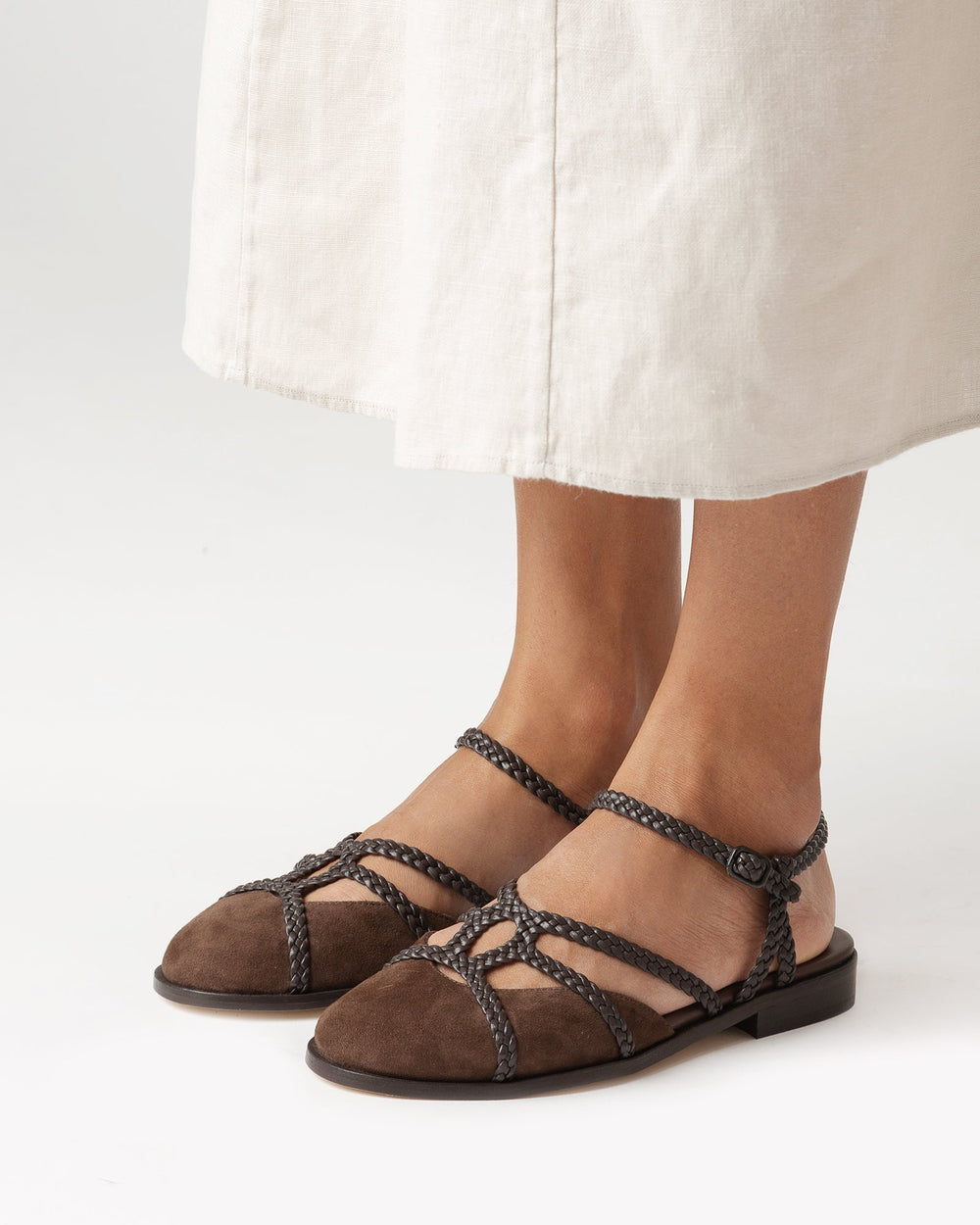 RANYA - Woven Round-Toe Sandal | Hereu outlet