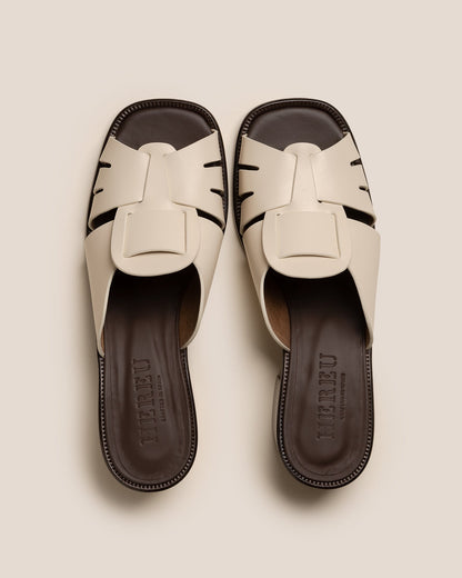 ANCORA SQUARED HEELED SLIDE - Heeled Fisherman Slide | Hereu for sale