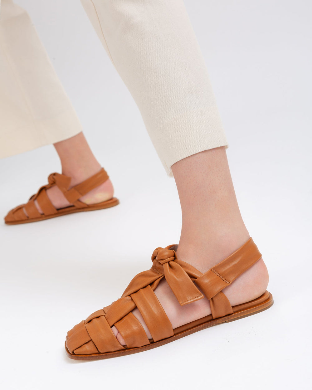 BENA - Interwoven Knotted T-bar Sandal | Hereu on sale