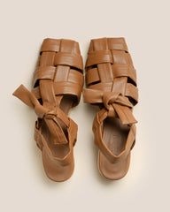 BENA HEELED - Interwoven Knotted T-bar Heeled Sandal | Hereu outlet