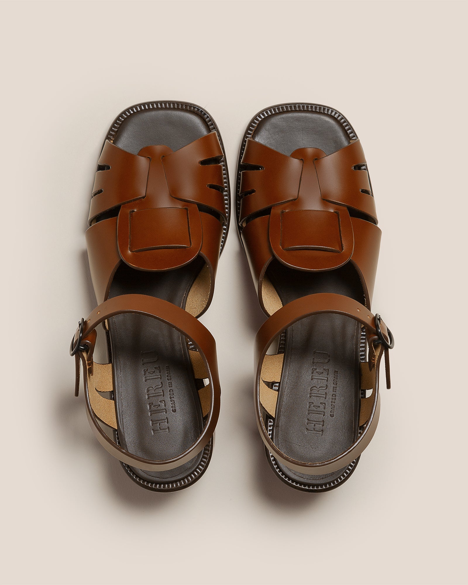 ANCORA SQUARED HEELED - Open-Toe Fisherman Sandal | Hereu online