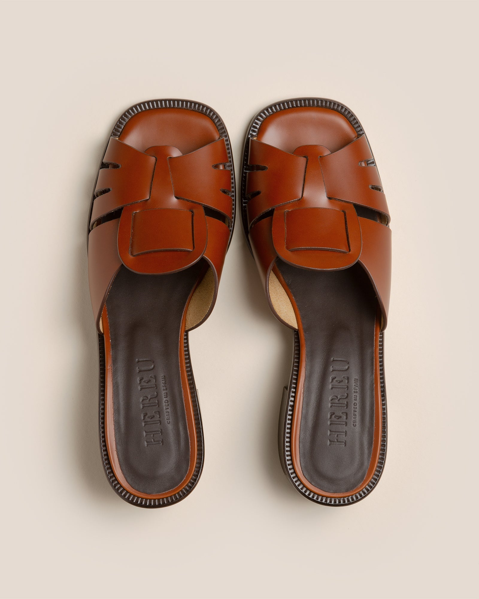 ANCORA SQUARED HEELED SLIDE - Heeled Fisherman Slide | Hereu outlet