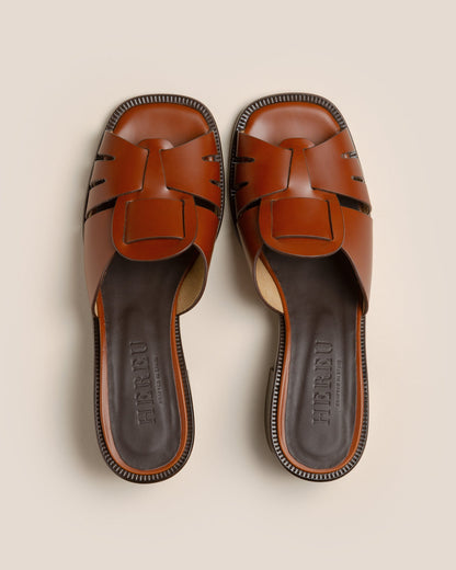 ANCORA SQUARED HEELED SLIDE - Heeled Fisherman Slide | Hereu outlet