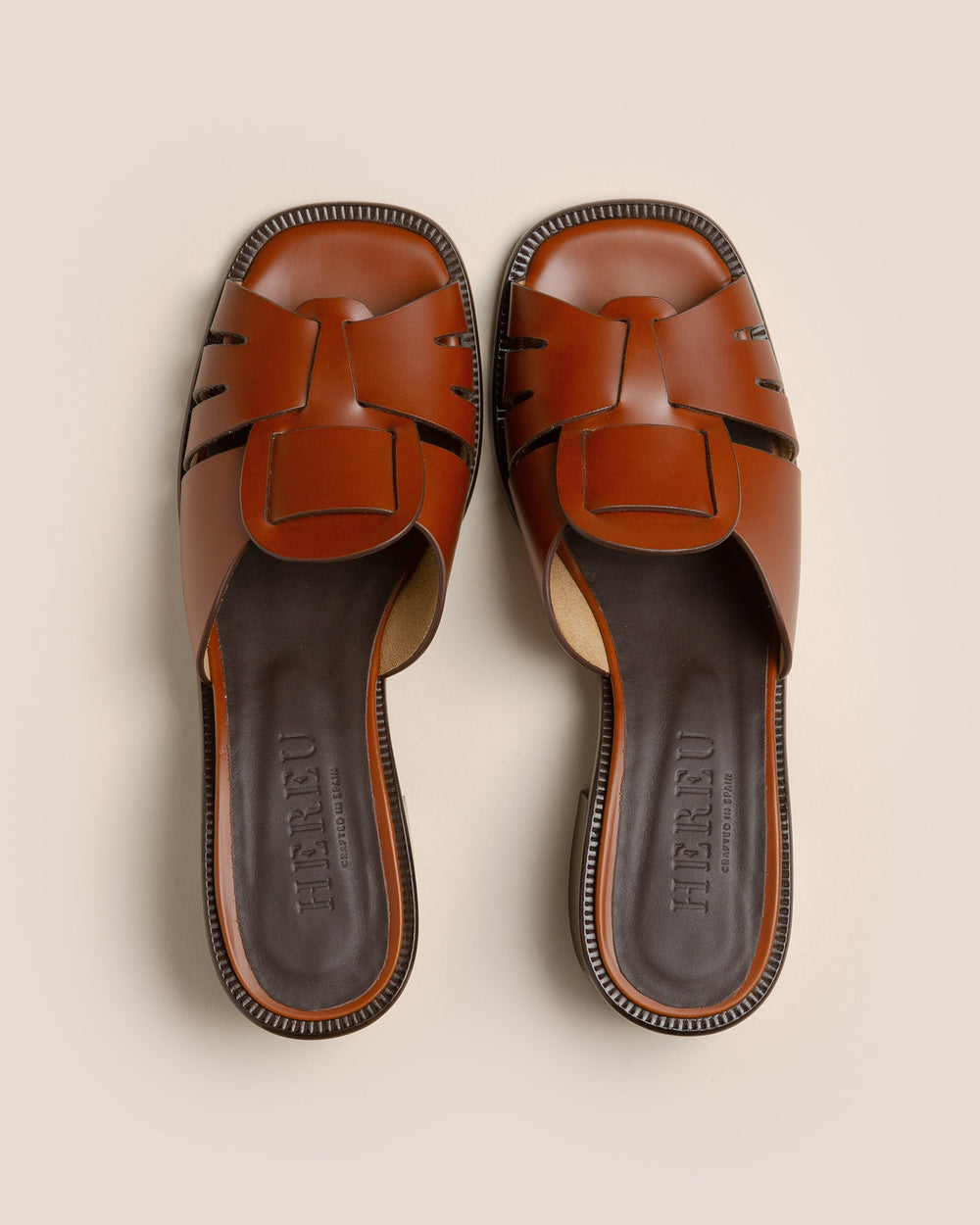 ANCORA SQUARED HEELED SLIDE - Heeled Fisherman Slide | Hereu outlet